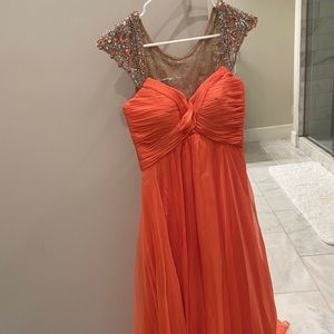 Sherri Hill embellished coral gown size 6/8 MAKE OFFER